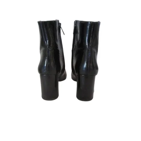Sam Edelman Codie Black Patent Leather Block Heel Booties SZ 7.5 - Picture 5 of 7